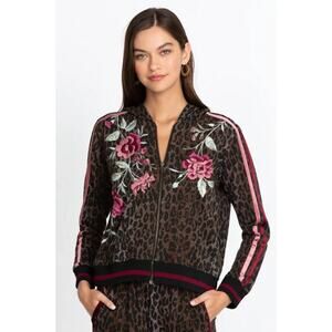 Johnny Was Women's Erin Athletic Zip Up Hoodie Jacket & Trouser Pants Size L